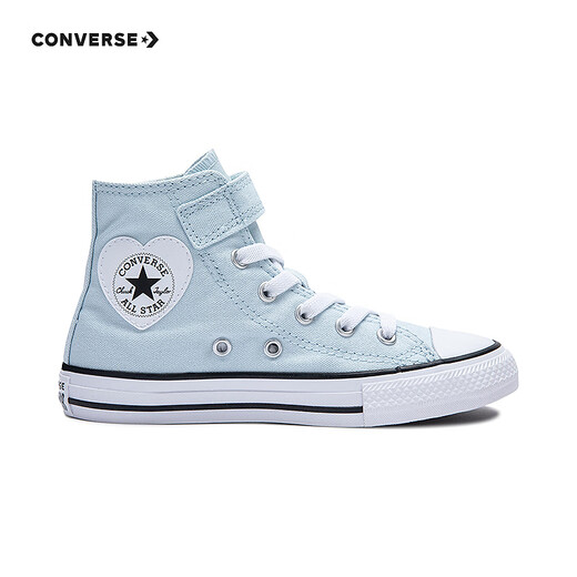 Converse All Star children's shoes girls Velcro women's high-top canvas shoes children's versatile casual shoes blue 28 recommended foot length 17cm