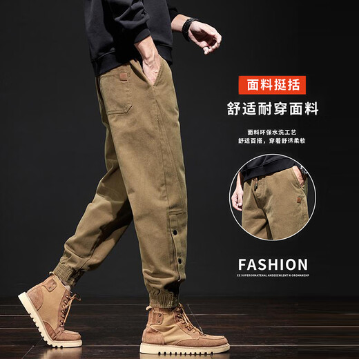 Cotton American style work pants for men in spring, autumn and winter new style loose trendy heavyweight casual pants for men black K316 regular high quality XL 120-140Jin Jin is equal to 0.5 kg
