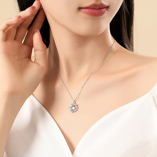 Chunqian 925 silver necklace, practical birthday and Valentine's Day gift for girlfriend and wife, 925 silver XL246+ rose gift box, can be engraved