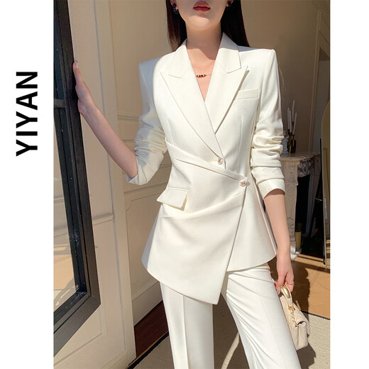 Sugargirl spring and autumn white small suit suit for women new goddess style professional formal wear high-end casual suit jacket white suit L