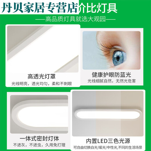 
He Jiangong aisle light corridor light led ceiling light modern simple Nordic long living room light study balcony lamp J263 24W 3892-white 60CM-three color light 24W