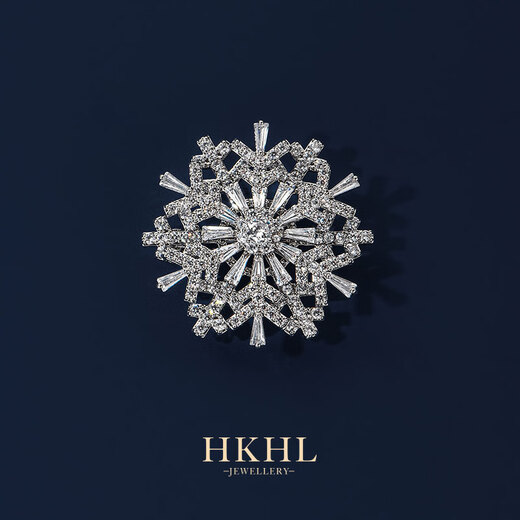 HKHL Rotatable Snowflake Brooch, High-end Women's Niche Design Corsage Pin, Suit Accessories, Girl's Birthday Gift, Rotatable Snowflake Brooch