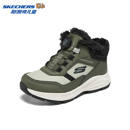 Skechers children's shoes children's winter knob warm cotton boots boys and girls plus velvet shoes sports cotton shoes 405301L