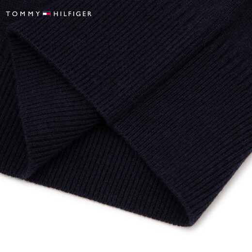
TOMMY HILFIGER autumn and winter children's clothing for men and women with wool blended jacquard round neck inner top shirt knit sweater 12041 Navy blue 654 6/120cm
