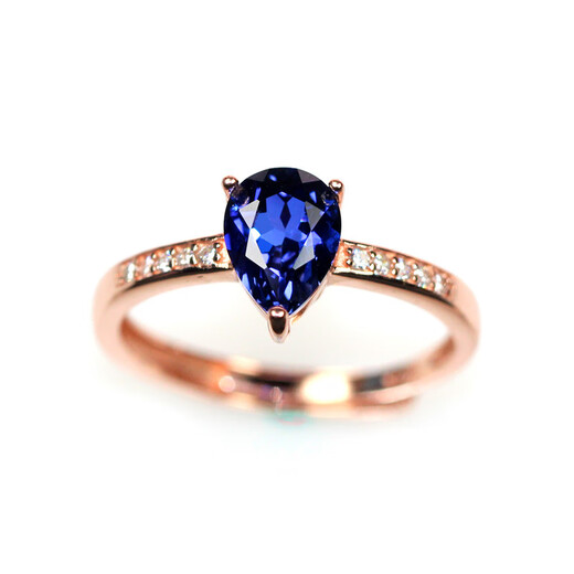 Erli drop-shaped sapphire ring women's 925 sterling silver ring tanzanite colored gemstone Japanese and Korean opening adjustable white gold