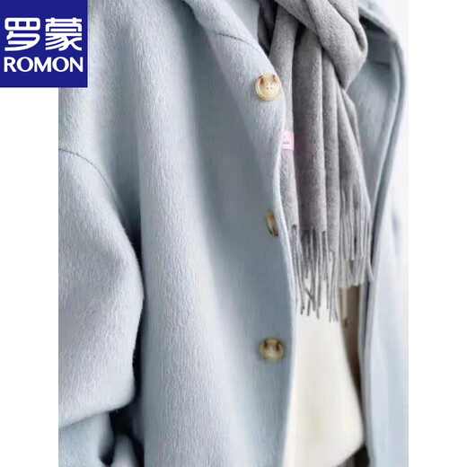 Romont large size 300Jin Jin is equal to 0.5kg Hepburn style woolen coat for men and women winter high-end foreign style mid-length hooded woolen coat 2 picture color L