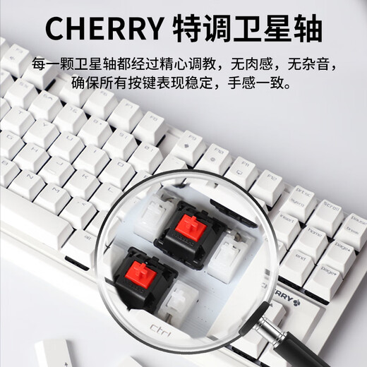 CHERRY Cherry MX1.1 mechanical keyboard G80-3910 gaming keyboard suspended steel-free structure 87-key wired keyboard computer keyboard black red axis