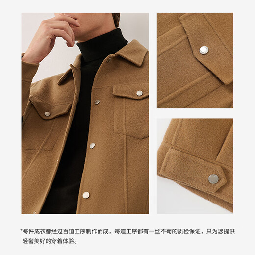Navigare italiano pequeño velero chaqueta de solapa para hombres otoño e invierno casual de lana pura chaqueta tibia de lana calienta de caramelo xl tamaño