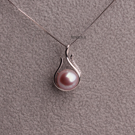 Zhuofu 9-10mm natural freshwater pearl pendant necklace s925 sterling silver women's pendant clavicle chain pendant single genuine white single pendant silver without chain 9-10mm