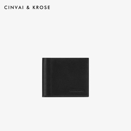 CinvaiKrose男士钱包2025新款真皮短款牛皮钱夹生日物送男友 黑色