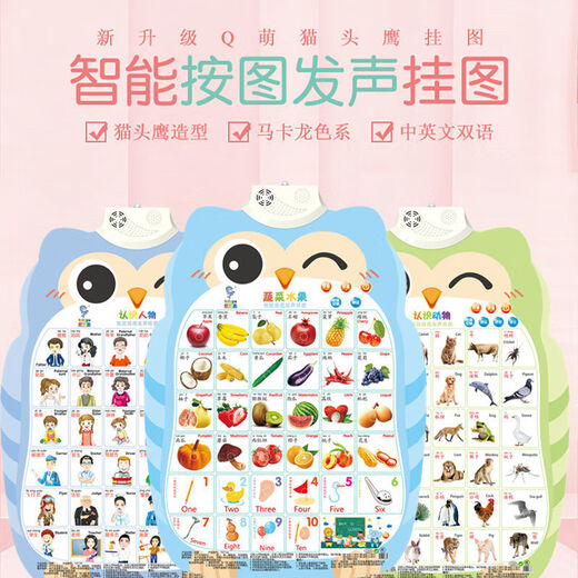 HKFZ Pinyin Bild Kinder Audio Early Education Voiceerkennung Alphabet Baby Aufklärung Kinderpunkt Lesen Wandspielzeug 2: Pinyin + Zahlen