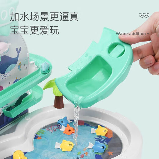 凯蒂奥电动钓鱼台玩具儿童早教宝宝一至二周岁3男孩6女孩生日礼物 充电版【绿色海豚飞天三层款】 当天收藏下单多带10鱼/可写贺卡