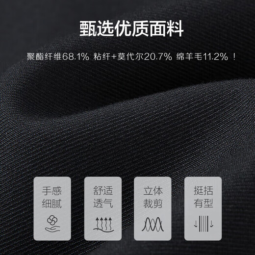 Peromon suit suit men's business suit wool business formal suit black D version 175