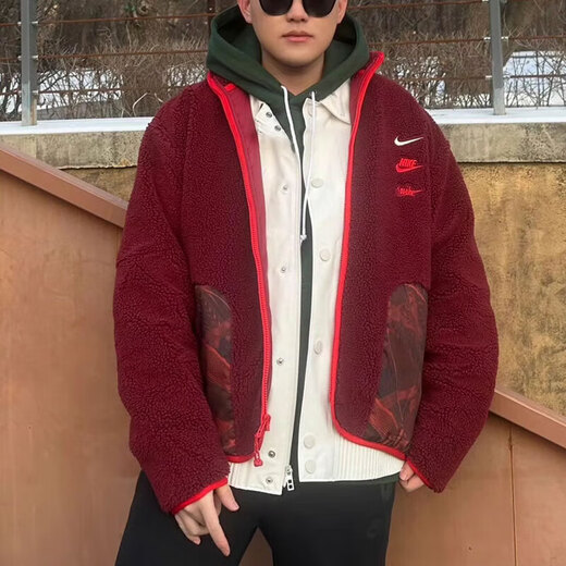 
Nike (NIKE) official men's clothing 2025 spring new sportswear imitation lamb velvet stand collar casual warm jacket jacket FZ6194-677 2XL 185 (recommended 150-170Jin [Jin equals 0.5 kg])