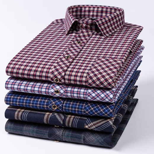 GTYUWVG Camisa vieja de algodón grueso para hombres Camisa a cuadros delgada de manga larga de verano para hombres para personas gordas Camisa cepillada de talla grande njr102 recta 11XL 3890-115Jin Jin es igual a 0,5 kg