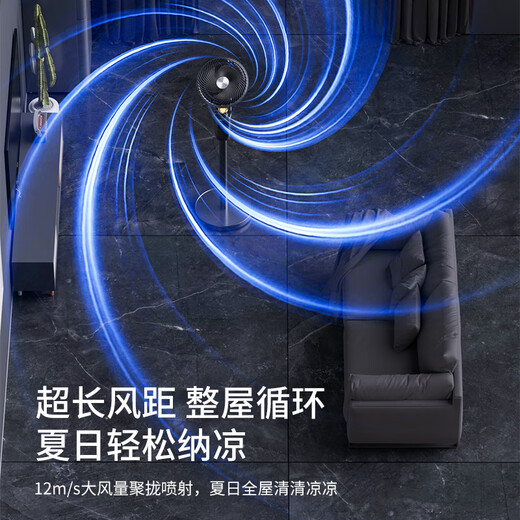 Westinghouse air circulation fan negative ion purification floor fan home bedroom desktop vertical electric fan energy-saving turbine large air volume convection ventilation fan shaking head voice remote control electric fan gun gray flagship model negative ion + 5D air supply + smart voice + aromatherapy box