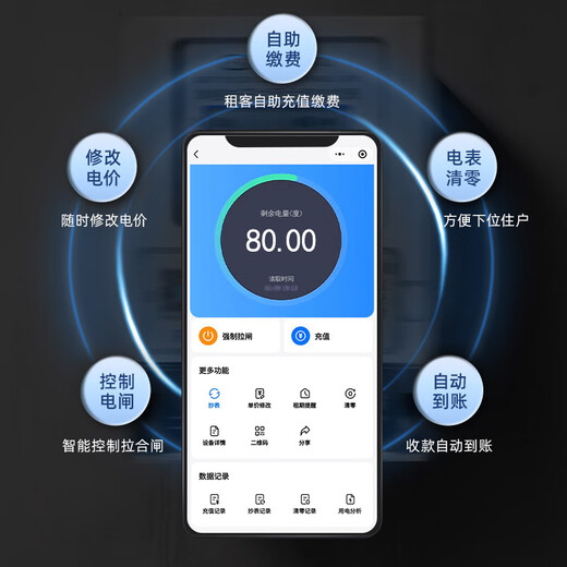 Fukang single-phase electricity meter mobile phone recharge Bluetooth 4G scan code smart electricity meter rental house household electricity meter single display 5 (60) A