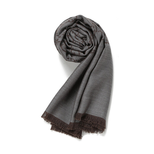 Gucci (GUCCI) classic double G printed wool scarf for men and women, luxury goods, Chinese Valentine's Day gift, fashionable couple model, dark gray 1659043G6461264 envelope bag