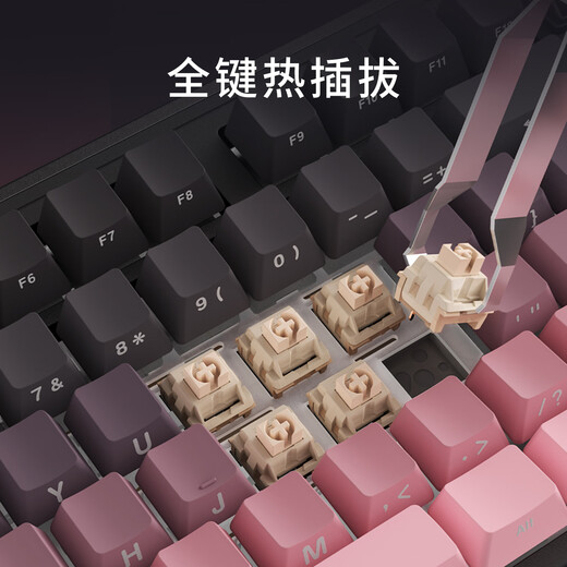 AJAZZ AK870PLUS Structure de joint de clavier mécanique à trois modes Structure de clavier mécanique à cinq couches à cinq couches Full Key Swap RGB Position de lumière inférieure E-Sports Esports à haute valeur TTC Flame Red V2 Gradient Graving-Avocado-Evocado-8000mAh TTC Flame avec écran