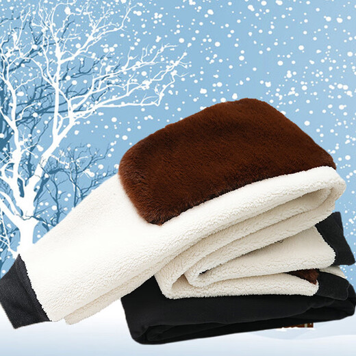 Men's thermal pants high waist inner wear winter plus velvet thickening cold-proof Northeast cotton pants sherpa waist protection knee pads leggings black gray plus velvet thickening inner wear for men 3XL Recommendation 135-150Jin Jin is equal to 0.5 kg