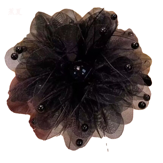 Jiao Xia Peony Flower Feather Clip 2024 New High-Looking Light Luxury Hair Clip Internet Red Temperament Shark Clip for Back of Head Hair Peony Feather Clip 11cm