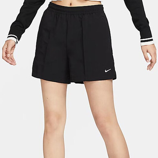 Nike (Nike) Femenino Set 2025 Summer NUEVA casualidad de manga clásica de manga corta Capas de manga corta tejido de cinco cultivos Conjunto de dos piezas DX7907-100 y FV6623-010 m (160)
