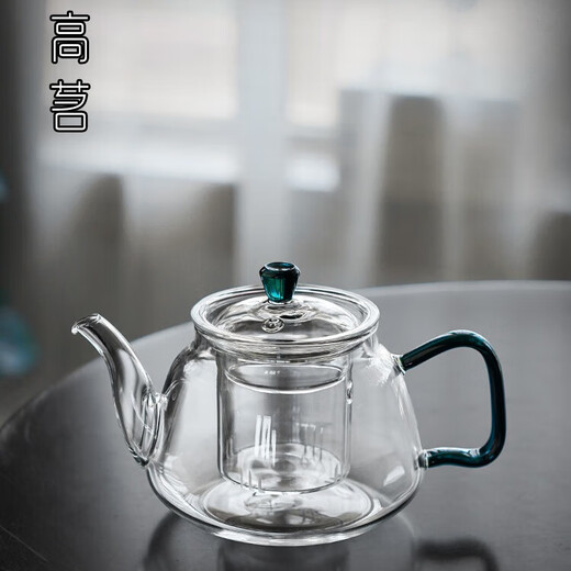 Gaoming glass teapot tea water separation teapot electric ceramic stove open flame heating high borosilicate glass thickened teapot jade teapot single pot 750ml comes with a teapot rope