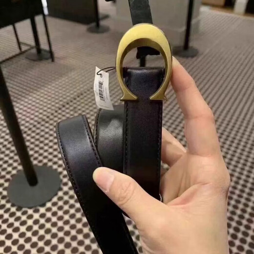 COACH Women's Belt Women's Casual Versatile Belt Genuine Leather Carriage Buckle C Buckle Gift Box Small C Buckle Black Width 2.5cm 95cm