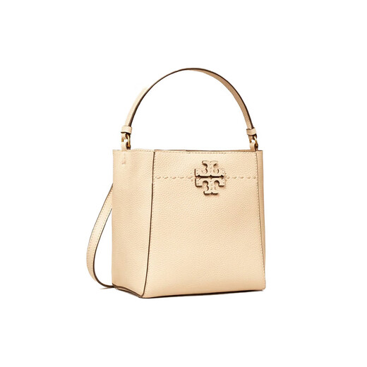 托里.伯奇（TORY BURCH）汤丽柏琦TB女包 LOGO徽标水桶包单肩斜挎手提包 白色74956-724