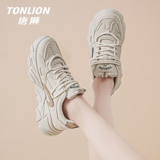 唐狮（TonLion）女鞋夏季厚底老爹鞋女士韩版鞋子女学生运动小白鞋七夕礼物情人节