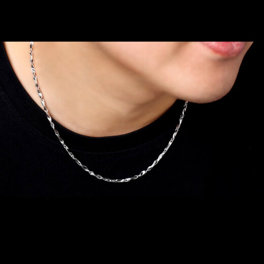 Fat Donglai same style pt950 platinum necklace for men Pt950 platinum necklace for men, simple ingot 18 chain length 50cm long weight 12g thick 2mm