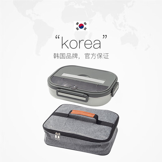 LOCK & LOCK 316 stainless steel dinner plate for office workers lunch box with large compartments, large capacity for adults, 5 compartments) 1 layer