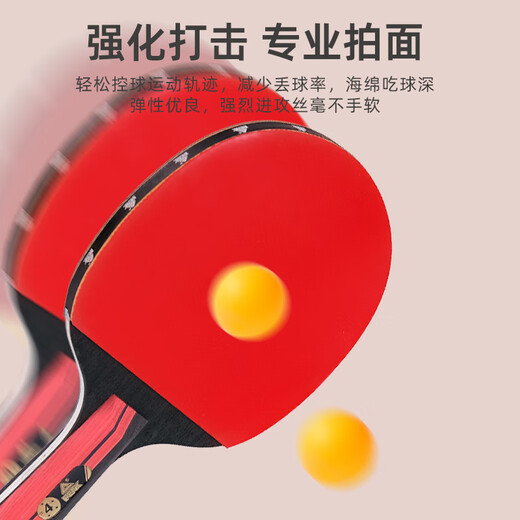 匹克乒乓球拍专业学生成人横直拍对拍套装含 拍包 三只球 P4星