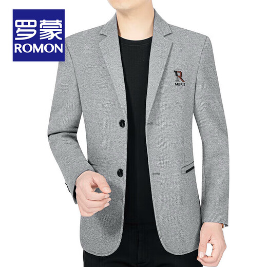 ROMON spring and autumn casual suit men's new business British style single suit for young and middle-aged men's casual suit jacket for men 8020 light brown color 180/XL size