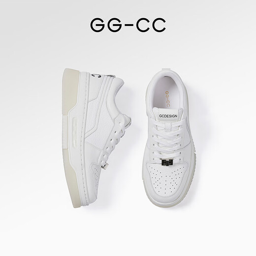 GG-CC [Pure White Love Song] Echtes Leder dicker alleiner weißer Schuhe für Frauen neuer Stil von Schwammkuchen Casual Board Upper Bread Schuhe G23U9732 Off-weiß 37