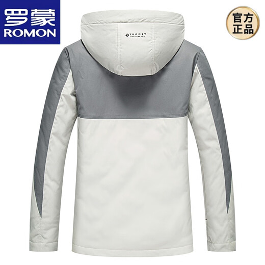 Romon Fack-Fit Fit Down Jacket Men's Corto 2025 Invierno Nuevo pato blanco con capucha, chaqueta cálida 9758 丨 Negro 丨 El hotel no está separado NUEVO NATORAL NACIONAL 9 185/XXL
