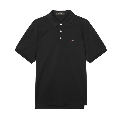 YOUNGOR short-sleeved polo shirt men's lapel shape-protective collar design cotton polyester fabric feels comfortable new polo shirt VSPC533113ACA black XL