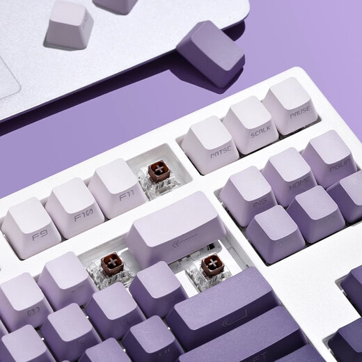 腹灵mk870pro黑莓侧刻机械键盘蓝牙有线无线客制化电脑游戏静音办公 【三模】白色面Pro+暗香侧刻 青轴 87键