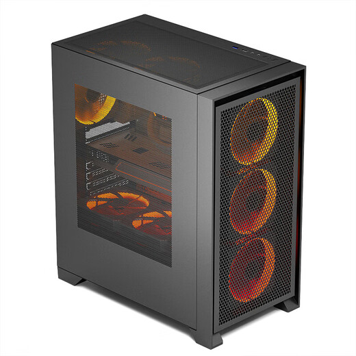 Patriot YOGO T21 large chassis desktop ATX large board MATX air-cooled 360 water-cooled e-sports gaming computer desktop main chassis T21 black (iron mesh is not side-transparent)