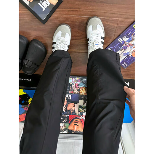 卡图弛美式高街cleanfit潮牌冲锋裤男春夏工装直筒休闲裤子登山运动长裤 黑色 XL 尺码偏小，建议拍大一码