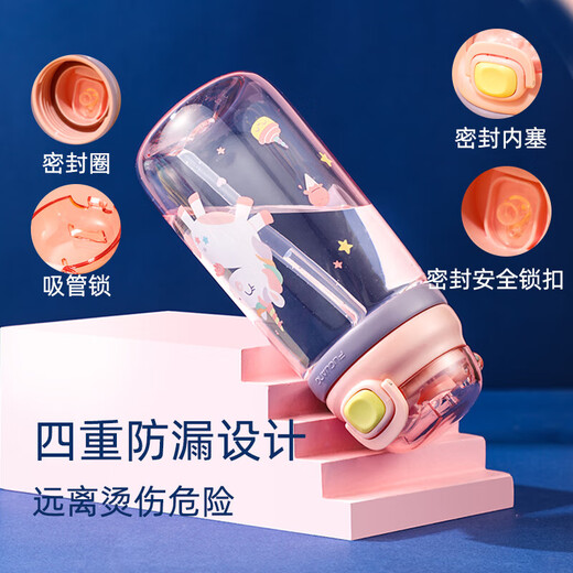 Fuguang children's tritan plastic cup summer primary school students men and women portable portable straw cup outdoor water cup 500ml