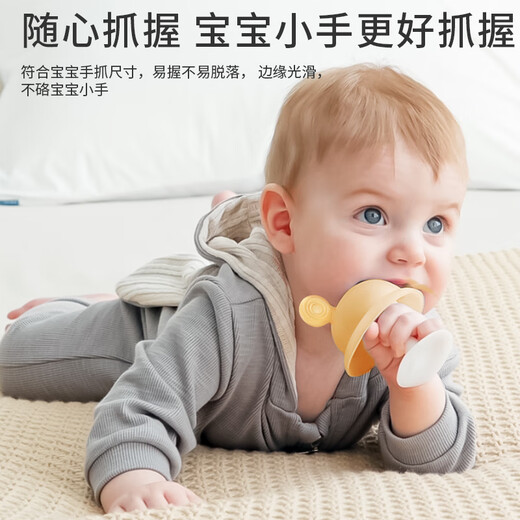 Dr. Ma baby teether, molar stick, small mushroom baby comfort toy 0-1 years old, anti-eating hand and teeth chewing gum 3-piece set