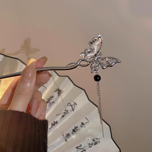 Love for two generations, new Chinese style butterfly hairpin for women, high-end, ancient style, tassel hairpin, hairpin, temperament, national style hairpin, hairpin