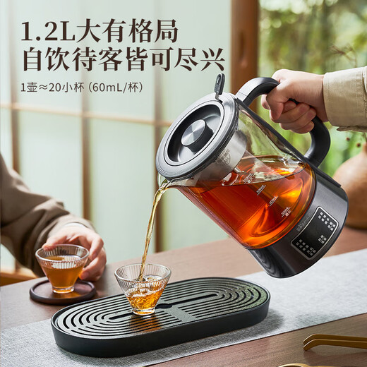 Bear Health Pot Tea Maker 316L Stainless Steel High Temperature Spray Tea Maker Boil Kettle Tea Maker Integrated Microcomputer Intelligent Control 1.2L Household Separate Filter ZCQ-D12Z5 316 Stainless Steel 1.2L