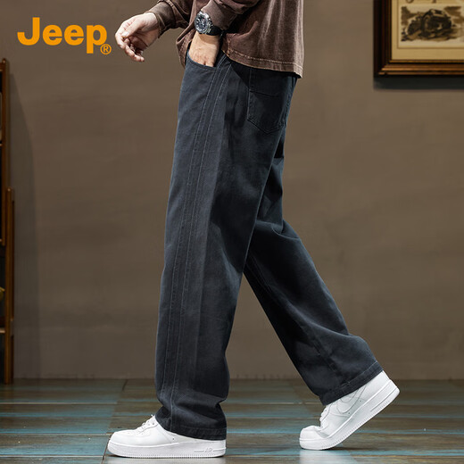 JEEP Jeep men's high-end casual pants men's 2025 autumn and winter new loose straight trend brand American wide-leg pants men's pants