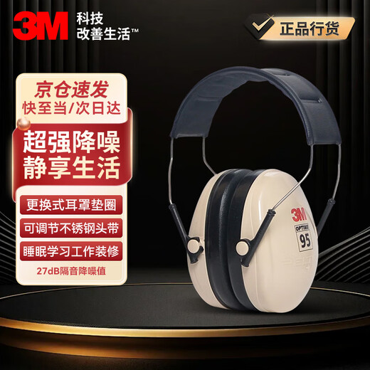 3M soundproof ear cups anti-firecrackers fireworks sound anti-noise sleep industrial noise reduction 27db white H6A 1 pair