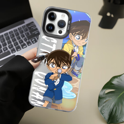 Kue Teow Detective Conan Apple phone case iPhone 16pro/13/11ProMax Huawei nova7/Honor X40 Cute 70/Xiaomi 14 Ultra Protection Detective Conan 9272-Color Silver IMD-Gray Black iPhone 16 pro