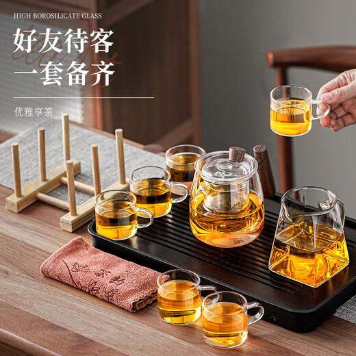 Eight Thousand Lines Tea Set Complete Tea Maker Set Glass Teapot Tea Cup Set Office Home Drinking Kung Fu Tea Set