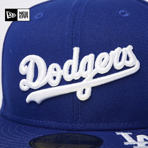 NEW ERA纽亦华MLB棒球帽新款男女情侣平檐NY全封帽街头潮5950 14391630-蓝色 洛杉矶道奇队 738 58cm