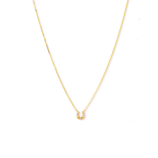 Gold fork diamond 18K gold necklace women's exquisite clavicle chain gift 18K gold diamond necklace 40cm